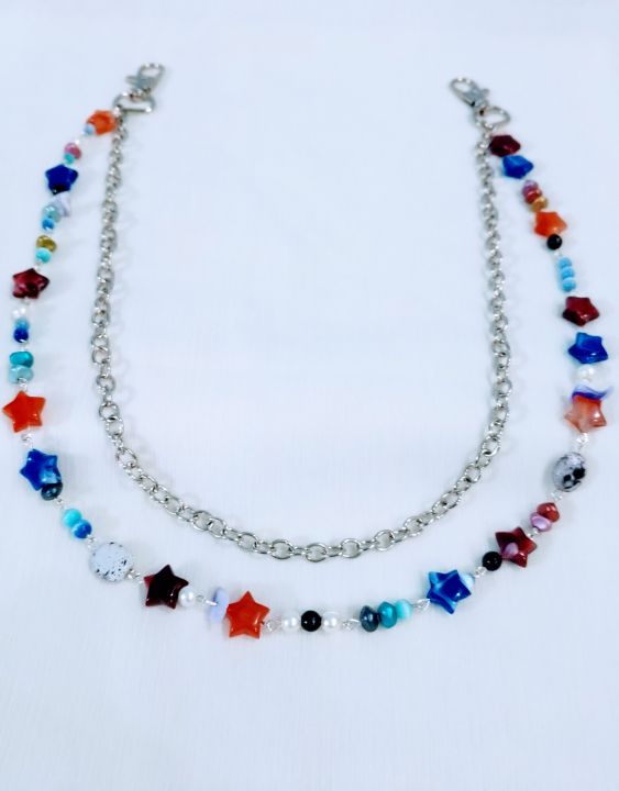Pant Side Chain, Punk Style | Cute, Unique, Twin Elegant Dress Hanging Jewelry of Chains, Charms, Beads | Fashion Purse Accessories | Beautiful and Lightweight Jewelry | Trendy Looks