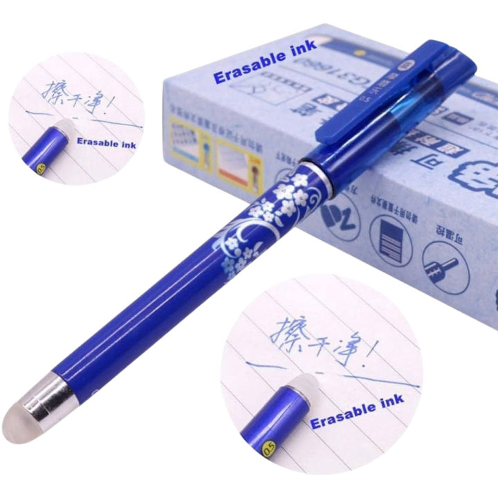 Erasable Pen Blue And Black Ink Ballpoint Pen for School Supplies - Magic Erasable Pen - Erasable Roller Gel Pen