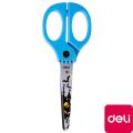 Deli Funny Skull Stainless Steel Student Scissors - Symmetric Handle - Printed Blades - Blunt Tip 5.25  - 135mm - 6064. 
