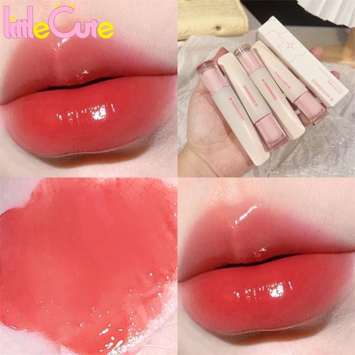 HERORANGE Crystal Jelly Mirror Liquid Lip Glaze Clear Light Hydrating Lip Tint Gel  Lasting Waterproof Non-stick Cup Mirror Glossy Lip Glaze Moist Makeup