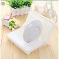 FOLDABLE PLASTIC PLATE DISH DRYING DRAINER RACK ORGANIZER KITCHEN STORAGE HOLDER. 