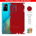 Infinix Note 8 Skin/Wrap 360 Protection Carbon fiber/ Matte/ Transparent/ Leather Back And Sides Included Camera Skin. 
