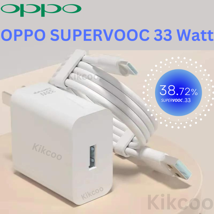Oppo 33W Supervooc 33 Watt Fast Charger US EU Wall Adapter For OPPO A96 A76 F19 F19 Pro Find N X K9X R11 R17 Reno 7 se 6 Pro With 1M USB Type-C Cable