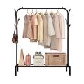 1 PC Multipurpose Clothes Metal Rack with Bottom Shelves Closet Organizer - Freestanding Clothes Garment Stand Light weight Rack for displaying clothes (Black). 