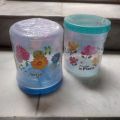 2 Pcs Storage Jars Plastic Canisters with Lids 900ml. 