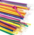 Disposable Folding Straw Flexible Plastic Straws Multi Colored Rainbow Drinking Straws (100 PCS). 