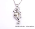 Qingmos Wish Pearl Chokers Necklace for Women with 13*39mm Seahorse Cage Love Pearl Holder Trendy Pendant Necklace Gift Box-3645. 