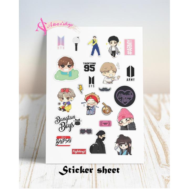 Bts sticker sheet uncut sticker sheet for bts kpop fans for mobile and journal decoration
