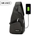 MILANDO Men Crossbody Shoulder Sling Bag With USB Port Beg Silang lelaki Beg sandang Lelaki (Type 7). 