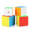 Bundle of 4 Rubik's Cubes (2x2, 3x3, 4x4, 5x5) - Stickerless Puzzle Cubes - Best Quailty Rubix Cubes - Magic Speed Puzzle Toys - A Comprehensive Guide to Strategies, Techniques, and Patterns for Solving the Ultimate Puzzle. 