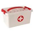 Plastic First Aid Box Lockable Medicine Storage Box Emergency Cabinet Organizer with Detachable Tray and Handle Portable for Home Camping Travel Hikingm. 