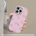 Cartoon Doodle Pink Bow Case for Oppo A17K A17 A60 A35 A57 A15 A16 A18 A7 A53 A38 A55 A58 A11 A12 A5 A5s A54 A76 A78 A79 A77 A74 A15s A9 A98 A52 A3s Reno 5 5F 4F Plating Metal Case. 
