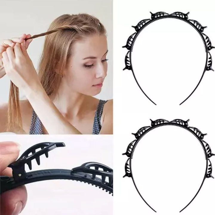1%20Pcs%20Black%20Braider%20Hair%20Style%20Twister%20Hair%20Band%20New%20style%20Non%20Slip%20Hairband%20Hair%20Pin%20Clip%20Hair%20Styling%20New%20Fashion%20Hair%20Bands%20hair%20band%20with%20catcher%20hairband%20Double%20Bangs%20for%20women%20and%20girls%20-%20Image%203
