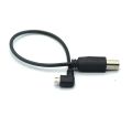25cm USB 2.0 standard B Male to USB Micro 5 pin 5pin Male Right Angled 90 degree data Cable for tablet HUB hard disk printer. 