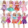 Fashion Doll Clothes Fairy Dress For BJD Barbies Gauze Skirt Elf Butterfly Wing Skirt Magic Stick For Doll Clothing Accessories. 