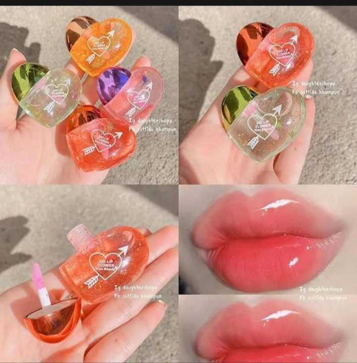 Trendy Korean Heart Lip Gloss Cute Lip Gloss Cosmetic Matte Lip Plumper l Lip Gloss Non Sticker