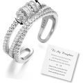 Anti Anxiety Rotatable Ring With Beads For Women Men Anxiety Worry Finger Ring with Card Stress Relief Adjustable Spinner Ring. 