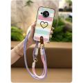Diagonal Fashion Design Phone Case For Sharp Aquos R7/SH-52C Back Cover Full wrap Silicone Necklace Graffiti Lanyard TPU. 