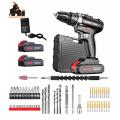 Dual battery 48V Electric screwdriver Cordless drill Multi-speed torque adjustme. 