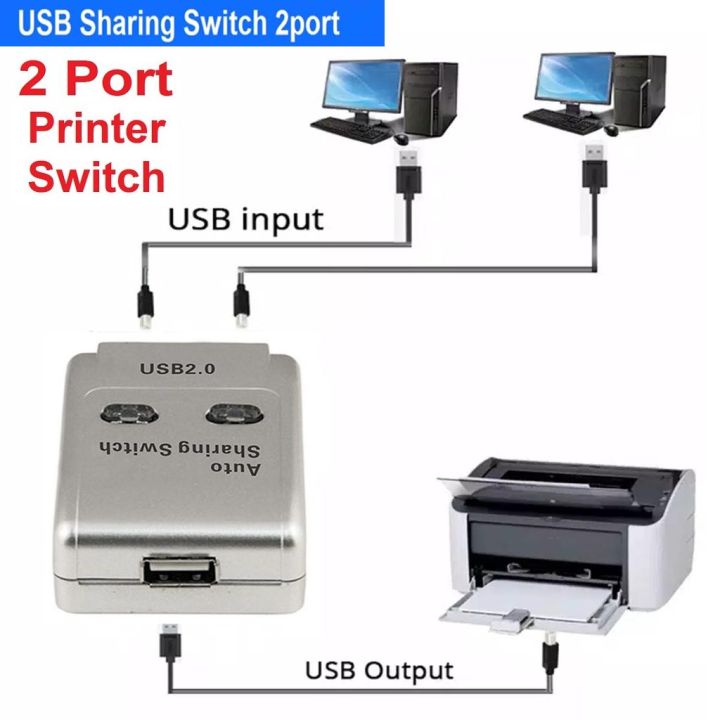 Usb Printer  Data Switch 2 Port / Printer Sharing Switch 2 Port / 2 Port Printer Sharing Switch