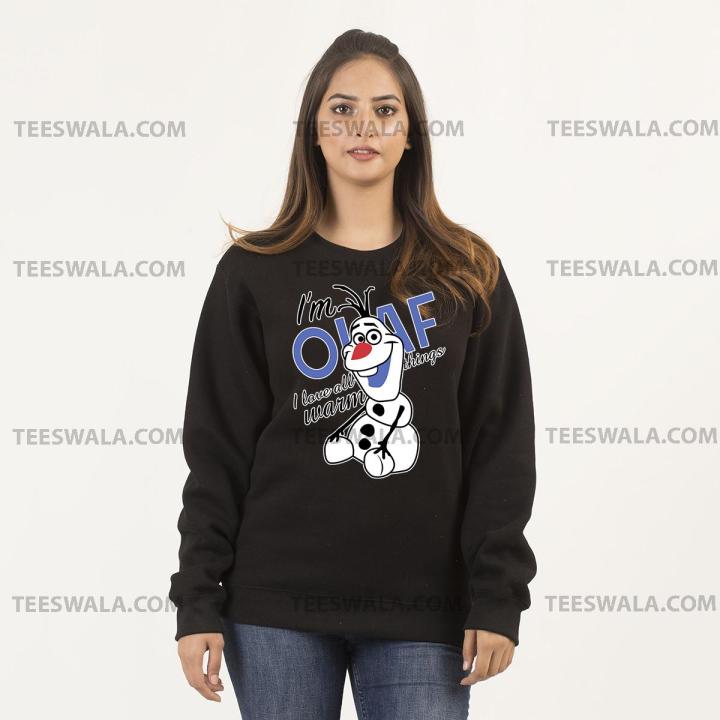 I'M OLAF Black Fleece Winter High Quality Sweatshirt For women