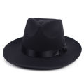Fedora hat retro top hat British jazz hat male Michael Jackson hat autumn and winter unisex big brim hat. 