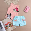 T-shirts Sando And Short Pants For kids Baby Girls Round Neck Short Sleeves Tee Top's Clothes Sets Dresses Outfit. 