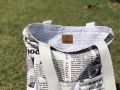 Digital Print Tote Bag - Newspaper Hand Made Women's Bag for Laptop & Books with large capacity   Shoulder Bag , laptop bag, University bag , Female handbag , Shopping bag with pocket inside and Front side  Special for college ,university & office. 