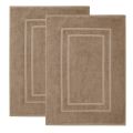 2 Pack 20” × 34” Cotton Bath Mats Floor Towels for Bathroom, Hotel, Kitchen, Shower & Spa  Anti-Slip, Machine Washable, Soft, Absorbent & Quick Dry Floor Towel Mat Set - Coral. 