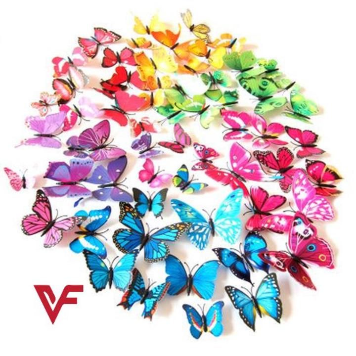 3D Butterfly Wall Stickers Decoration Magnet Butterflies Wall Sticker on the wall DIY 3D PVC 12 Pcs