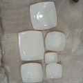 Melamine short dinner set in black 32 pieces. 
