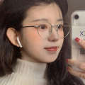 Naked gold rimmed frame for myopia Instagram popular small face glasses frame Korean version trendy girl with smart and stylish design. 