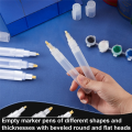 5Pcs Empty Refill Paint Markers Blank Refillable Paint Pens Empty Refillable Marker for Painting Transparent Pen Tube. 