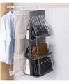 Double side transparent 6 Pocket Foldable Hanging Bag 3 Layers Folding Shelf Bag Purse Handbag Organizer Pocket Hanger Storage. 