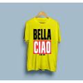 Grey Cotton Bella Ciao Half-Sleeves O-Neck T-Shirt For Men. 