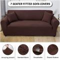 Stretchable Fitted Sofa Cover Set for 5 & 7 Seater – Elastic Jersey Fabric Couch Slipcovers for All Sofa Types – Soft & Comfortable Sofa Protector. 