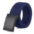 Solid Color Men Women Ladies Female Male Uni Plain Webbing Cotton Canvas Metal Buckle Belt Clothing Accessories 0724. 