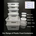10 boxes of 3 litres plastic disposable box with lid. 