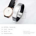 【Top mobile】AZIZ BEKKAOUI Black Magnetic Bracelets Men Stainless Steel DIY Letter Bangle Jewelry. 