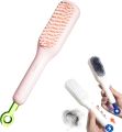 Self Cleaning Hair Brush, One-Click Cleaning Telescopic Hair Comb, Anti-Static Telescopic Hairbrush, Anti-Hair Entangled Automatic Cleaning Portable Comb- Pink. 