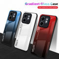 Quiberk for Infinix Smart 9 HD / Hot 50i Tempered Glass Hard Case Gradient Color Back + Soft Frame Shockproof Phone Cover. 