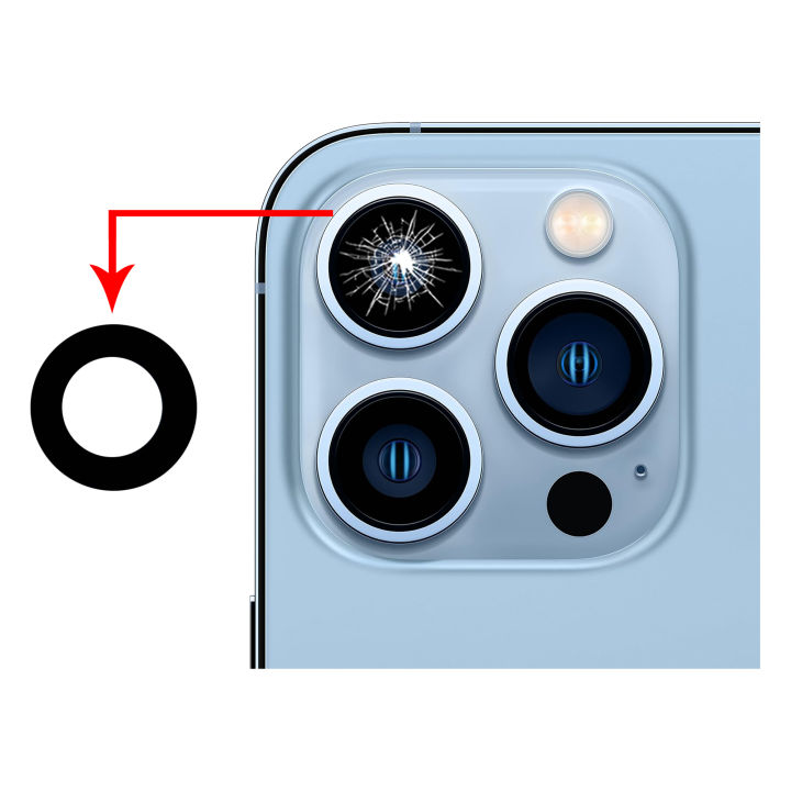 Apple iPhone 13 Pro Camera Glass Replacement Rear Back Camera Lens For iPhone 13 Pro - Black Burrak