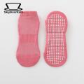 Rubber Sole Socks High Quality Anti-skid Trampoline Socks for Adults Dotted Sole Yoga Socks with Silicone Grip Bottom for Shock Absorption Sweat Absorption Unisex Design for Home Use Arch Support. 