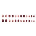 24Pcs Red Rose Gold Fake Nails with Glue DIY Art Design False Nails Wearable Nails Artificial Nails. 