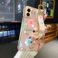 dienya For vivo Y20S G Case With Wristband Cartoon Cute Flower New Design Square Edge Shockproof Phone Shell Cases Pattern Plating Silicone Casing Full Cover Camera Thin Protection SoftCase. 