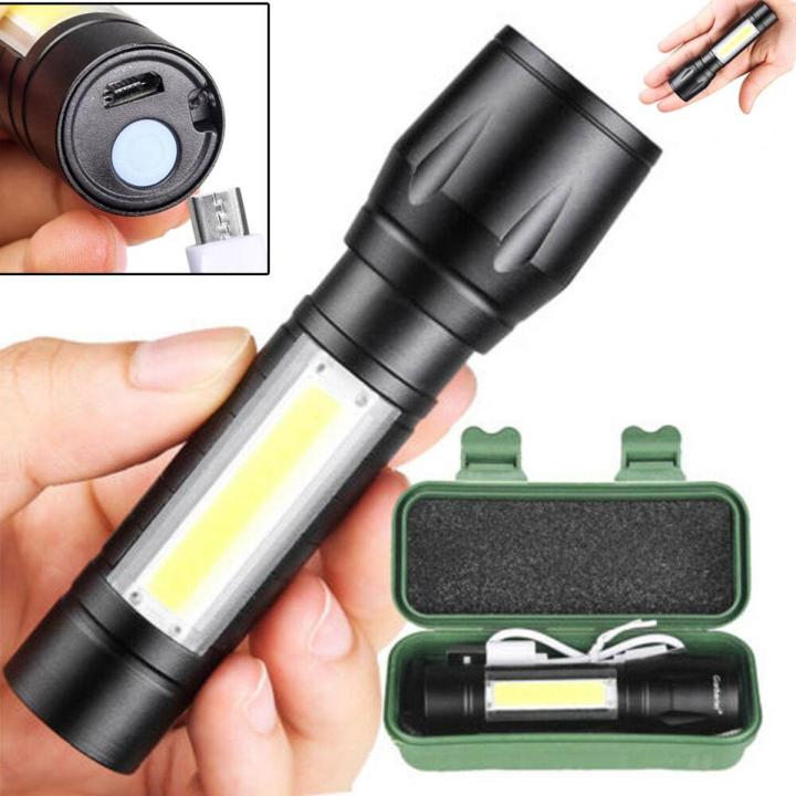 Zoomable Mini Led Flash Light Aluminum Pen Torch Emergency Penlight Cob Flashlight