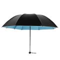 Folding small black umbrella - vinyl sun umbrella - sunny umbrella for woman man - Black & Silver. 