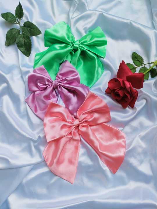 1%20Piece%20Big%20Hair%20Bow%20Ties%20Hair%20Clips%20Satin%20Two%20Layer%20Butterfly%20Bow%20For%20Girls%20&%20Women%20Bowknot%20French%20Style%20Hair%20Accessories%20-%20Girls%20Castle%20-%20Image%205