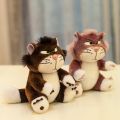 12cm Angry Cat Pendant Toy Movie TV Cartoon Figure Key Ring Animal Key Chain Fluffy Brown Red Black Stuffed Fashion Accessory. 