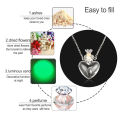 Keepsake Steel Chain Water Drop Heart Perfume Jewellery Glaze Vial Necklace Essential Oil Pendant Memorial Jewelry. 